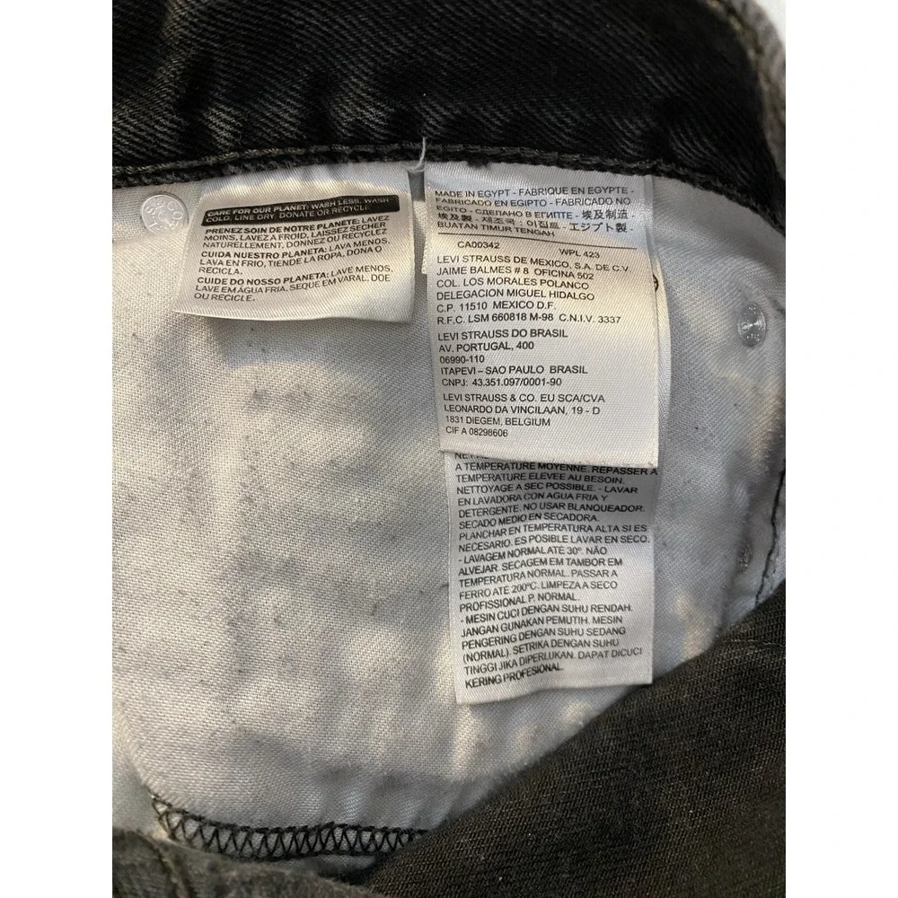 Levi's 505 Jeans Mens 36x30 Black Gray Straight Leg Denim Faded Wash